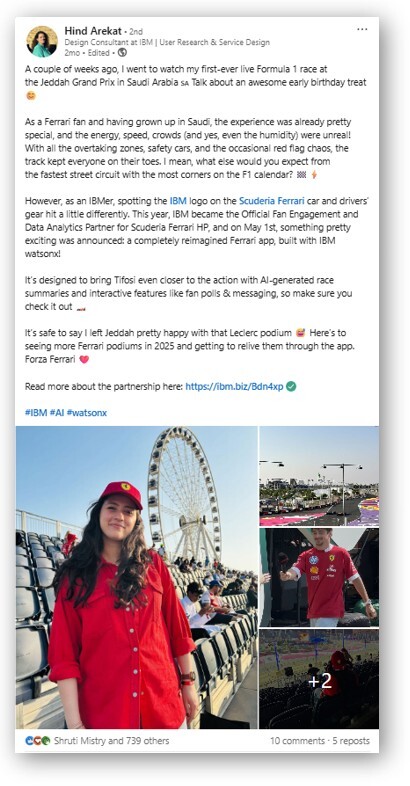 Hind Arekat LinkedIn Post